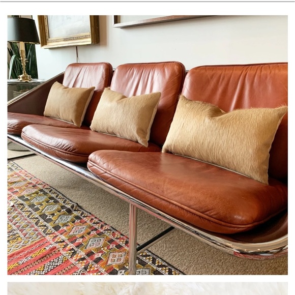 Natural Champagne Cowhide Pillow#72732 (two pieces) - Picture 1 of 12